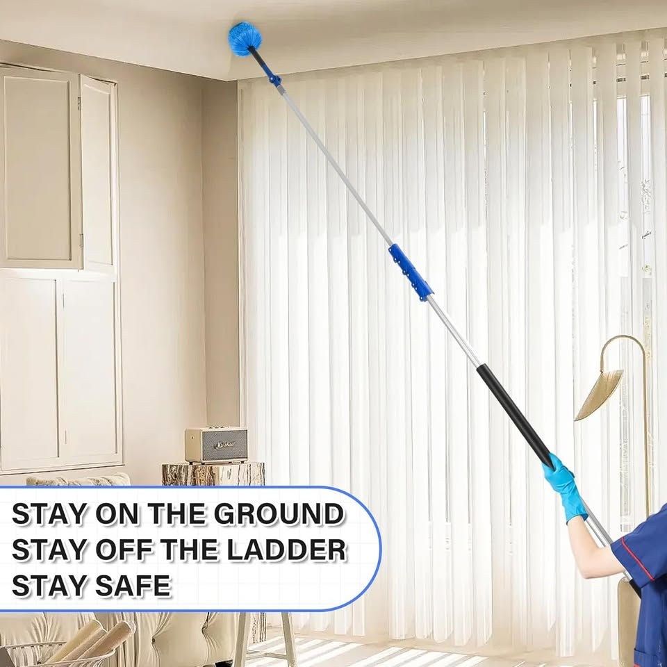 Thumbnail: 30 FT High Reach Cleaning Kit 7-30 Ft Telescoping Extension Pole Windows Squeege