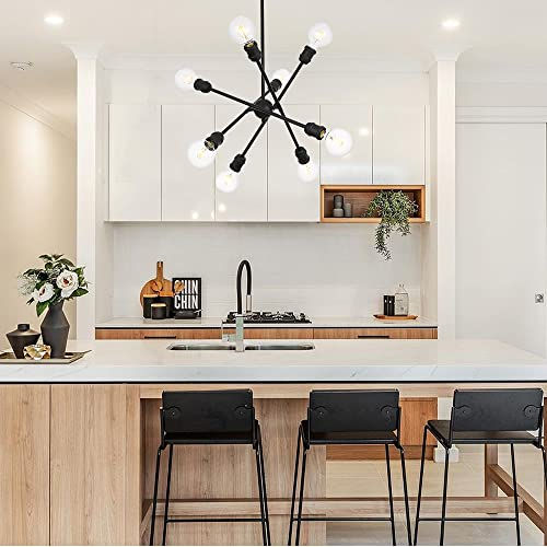 Thumbnail: 8-Light Sputnik Chandelier, Industrial Black Pendant Light, Mid-Century Modern