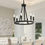 Thumbnail: Bonlicht Matte Black Wagon Wheel 6 Light Chandelier $140