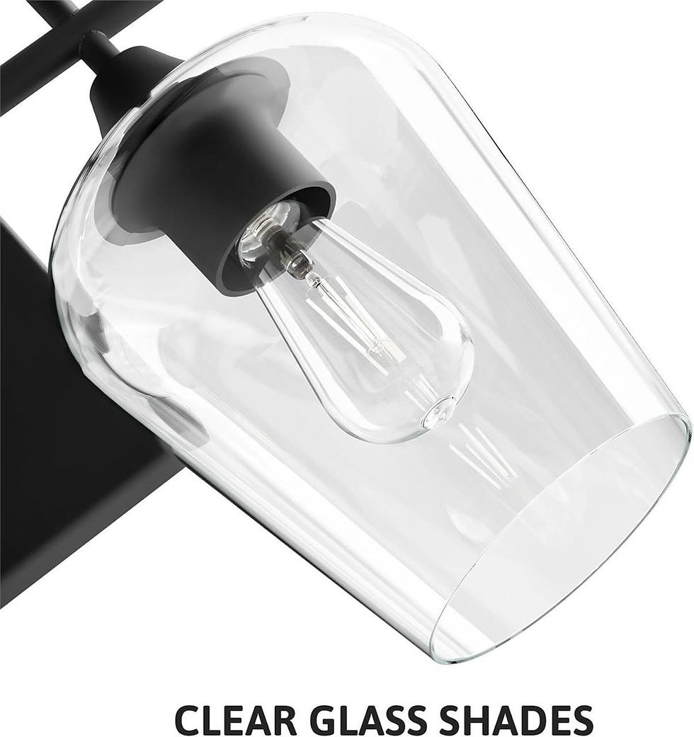 Thumbnail: Elegant Matte Black Glass 2 Light Vanity Light
