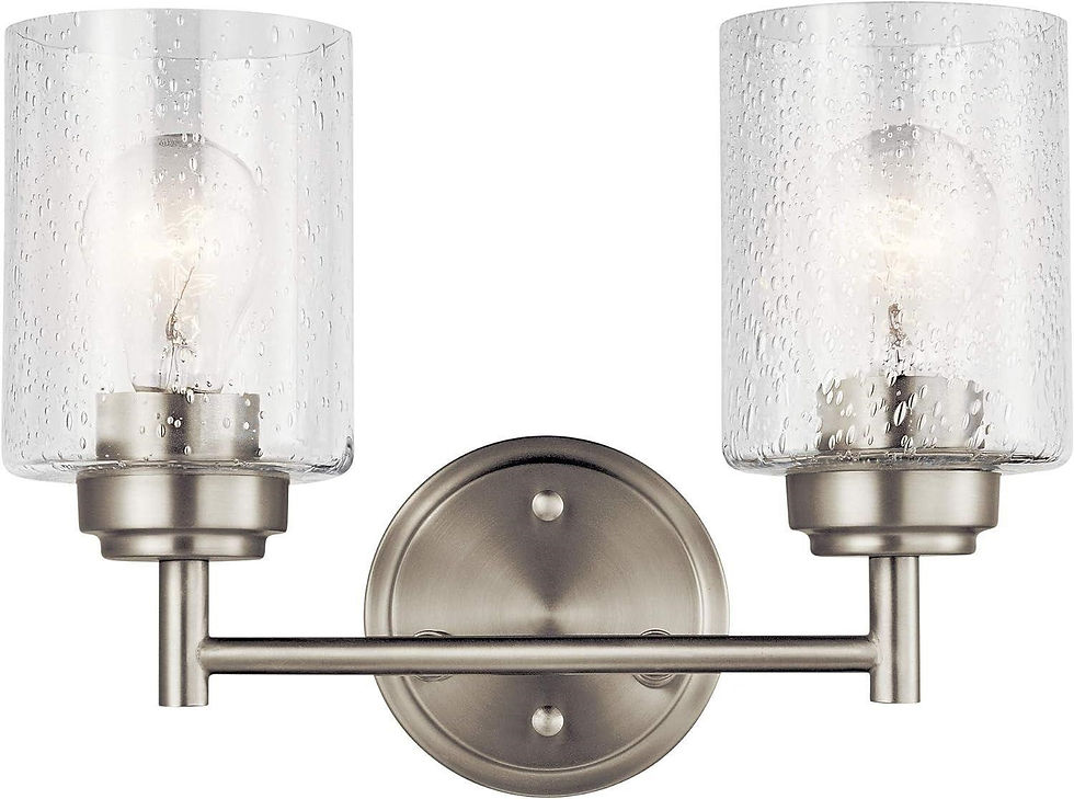 Thumbnail: Kichler Vanity Light Brushed Nickel Seeded Glass