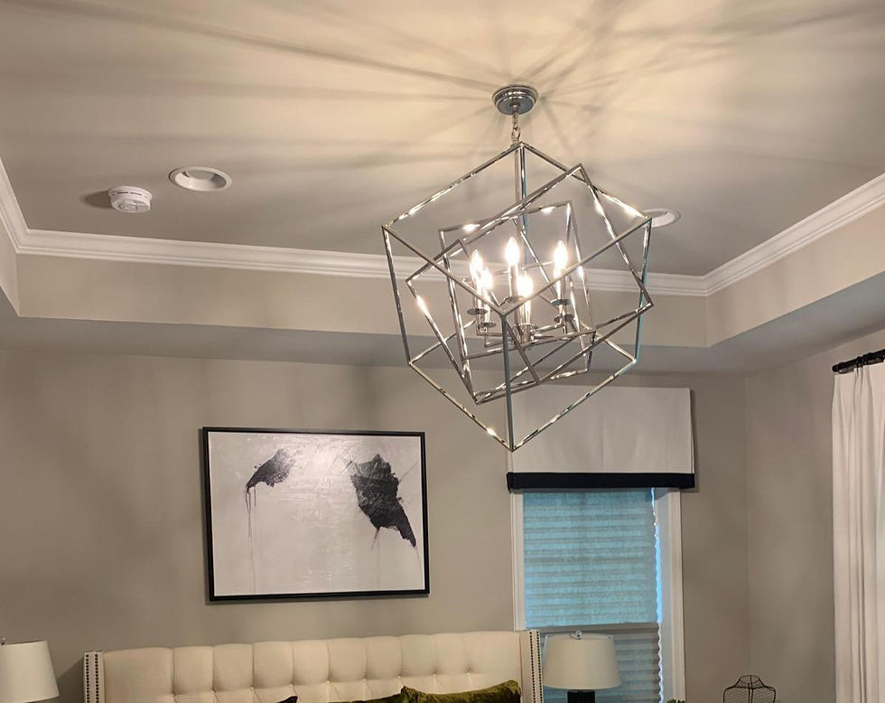 Thumbnail: Cubist Metron Chandelier 6 Light Multifaceted Interlocking Frame Polished Nickel