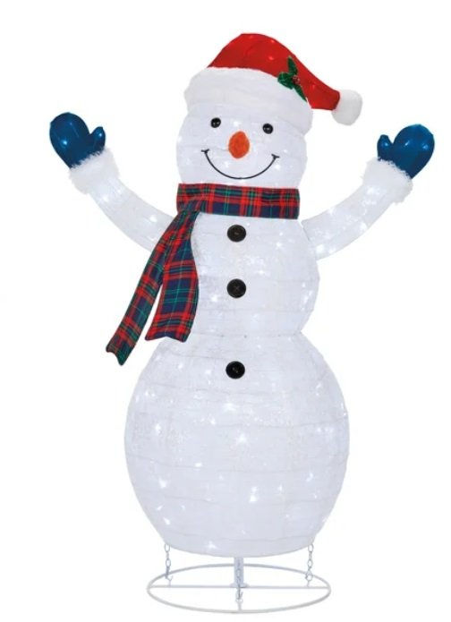 Thumbnail: Set of 4 Snowman Family 600 Cool White Twinkling LED Lights