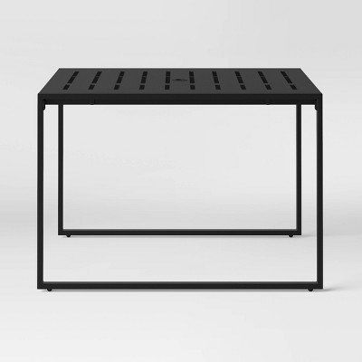 Thumbnail: Black Patio Dining Table & 4 Stackable Chairs Set