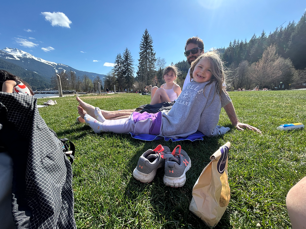 Chasing sunshine, snacks, and grass moments at Rainbow Park. 🌈☀️🥪