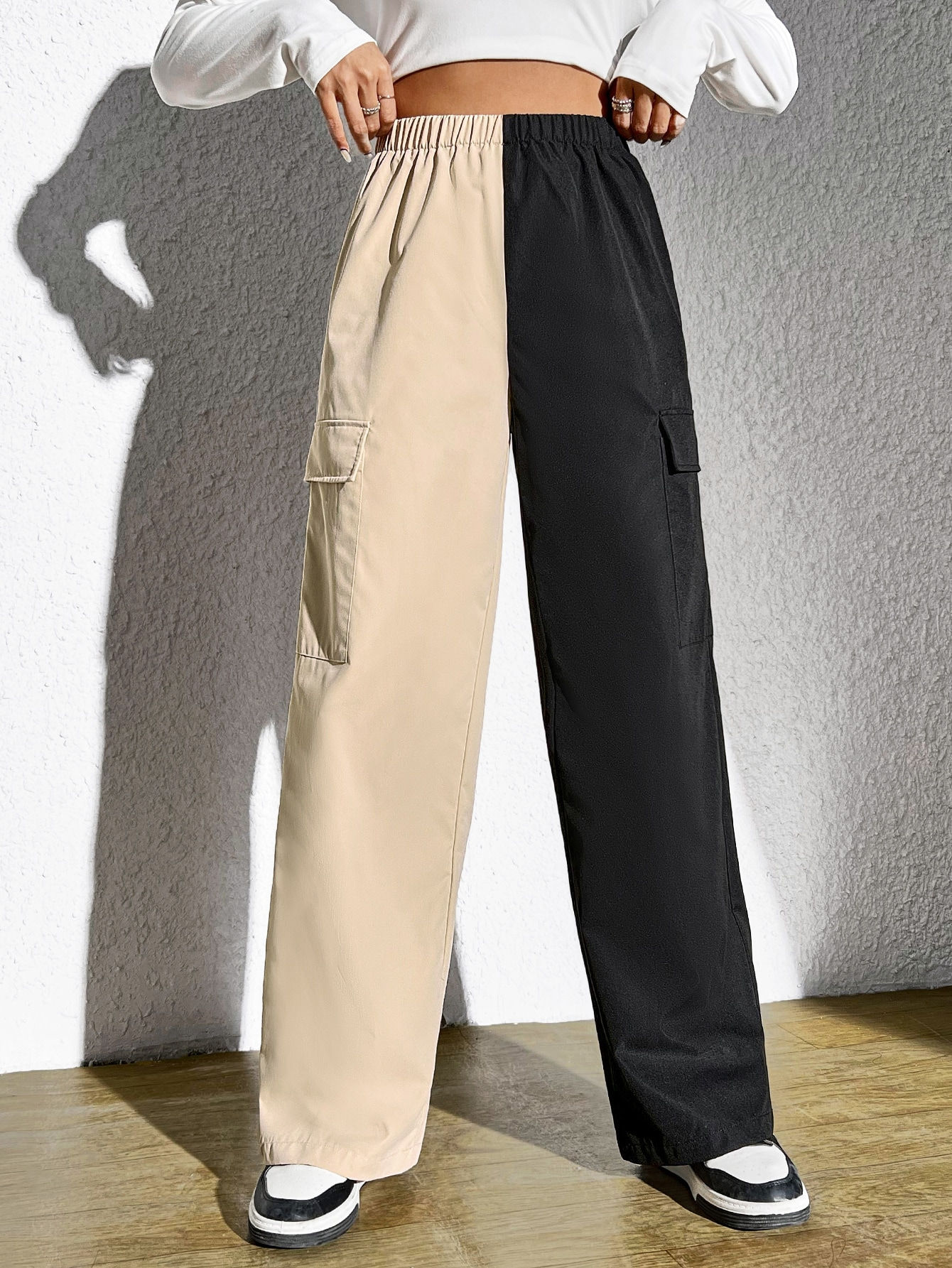 Cargo pants color block 