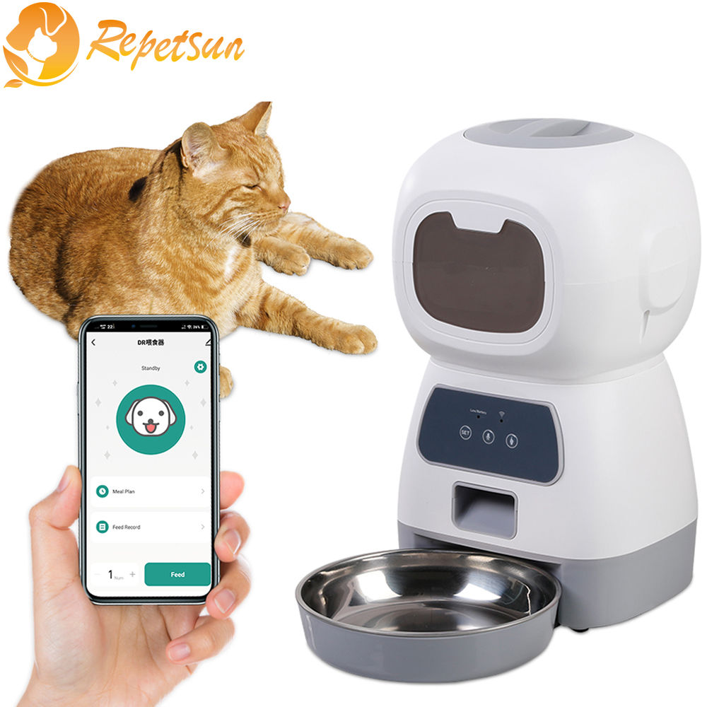 3.5L Automatic Pet Feeder For Cats WiFi Smart Swirl Slow Dog Feeder With Voice R