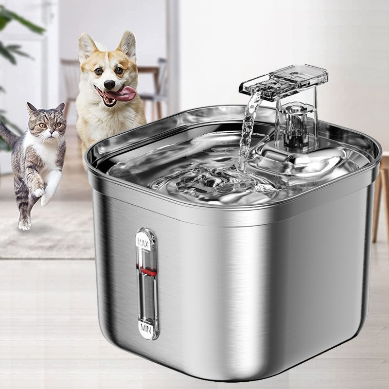 Thumbnail: Stainless Steel Automatic Pet Water Dispenser Cat Drinking Fountain With Sensor 