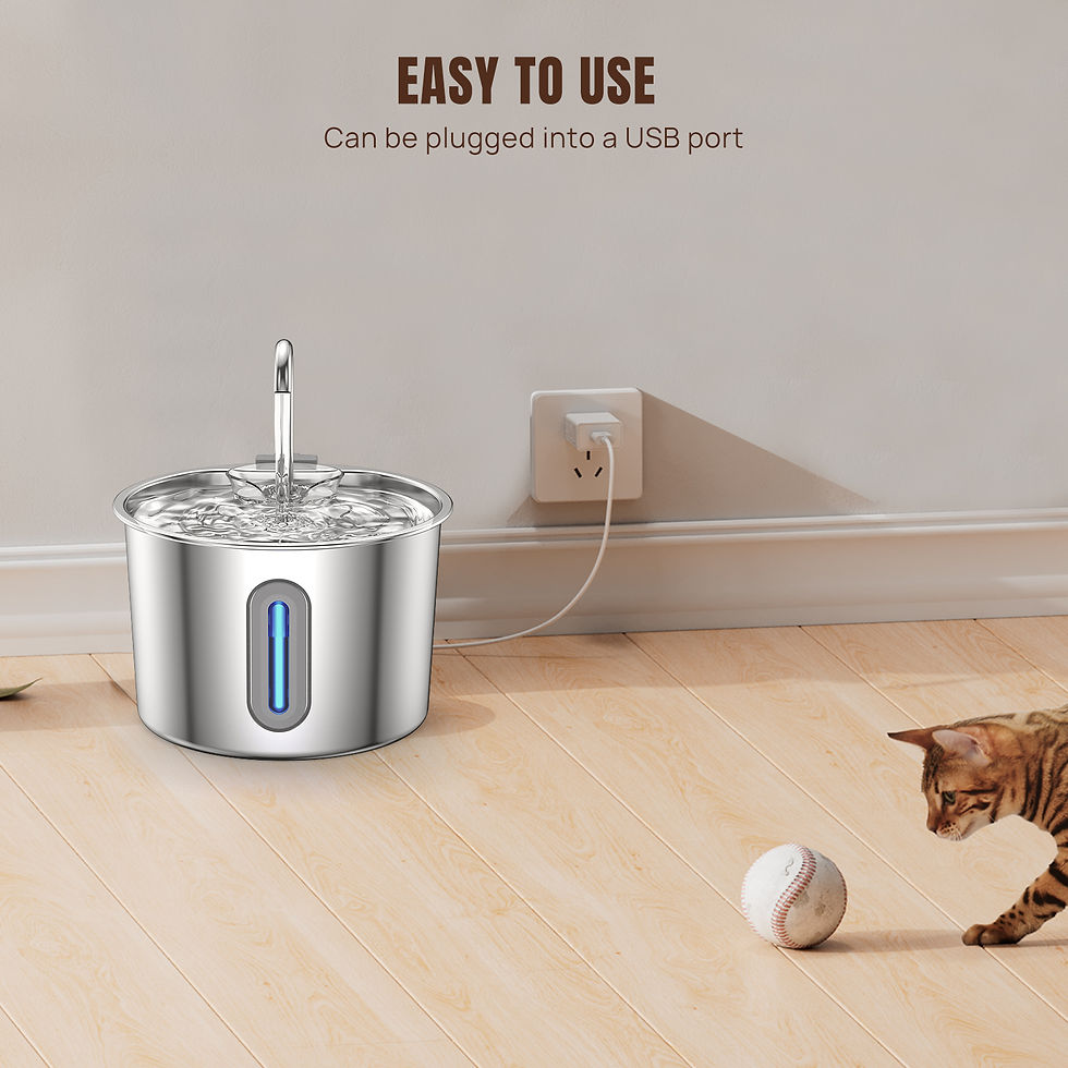 Thumbnail: BRIEFNESS Cat Dog Water Bowl 2.2L, Circulating Fountain with Triple Filtration S