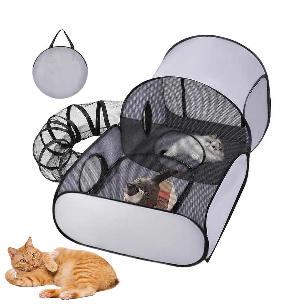 Thumbnail: Foldable Pet Playpen with Tunnel for Cats & Small Dogs