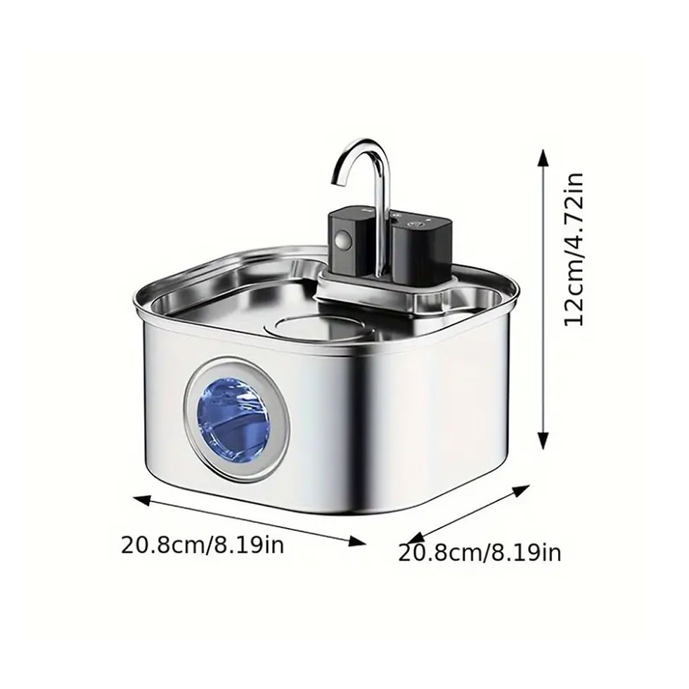 Thumbnail: 3L Stainless Steel Wireless Recharging Sensor Cat Water Fountain Auto Drinking F