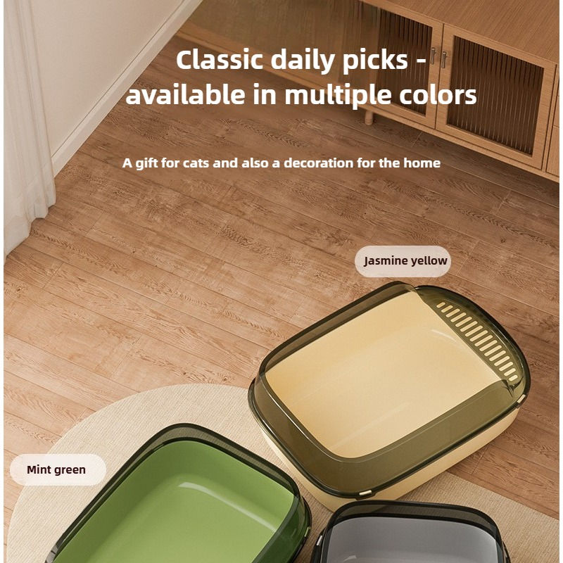 Thumbnail: Premium Semi-Enclosed Cat Litter Box