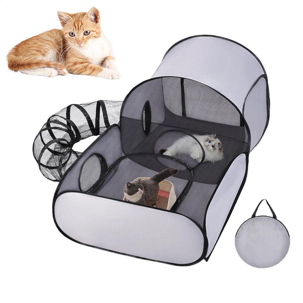 Thumbnail: Foldable Pet Playpen with Tunnel for Cats & Small Dogs