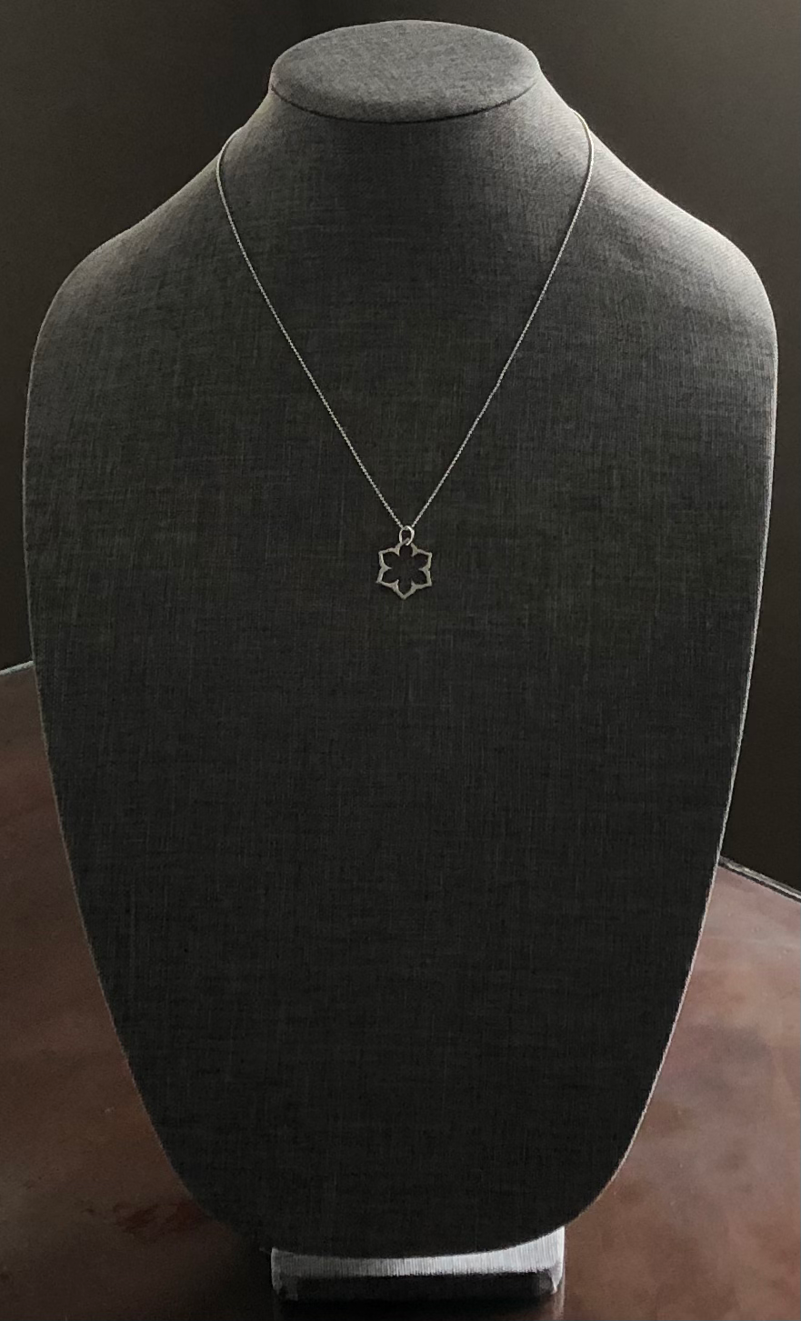 Thumbnail: Sterling Silver Modern Lotus Necklace