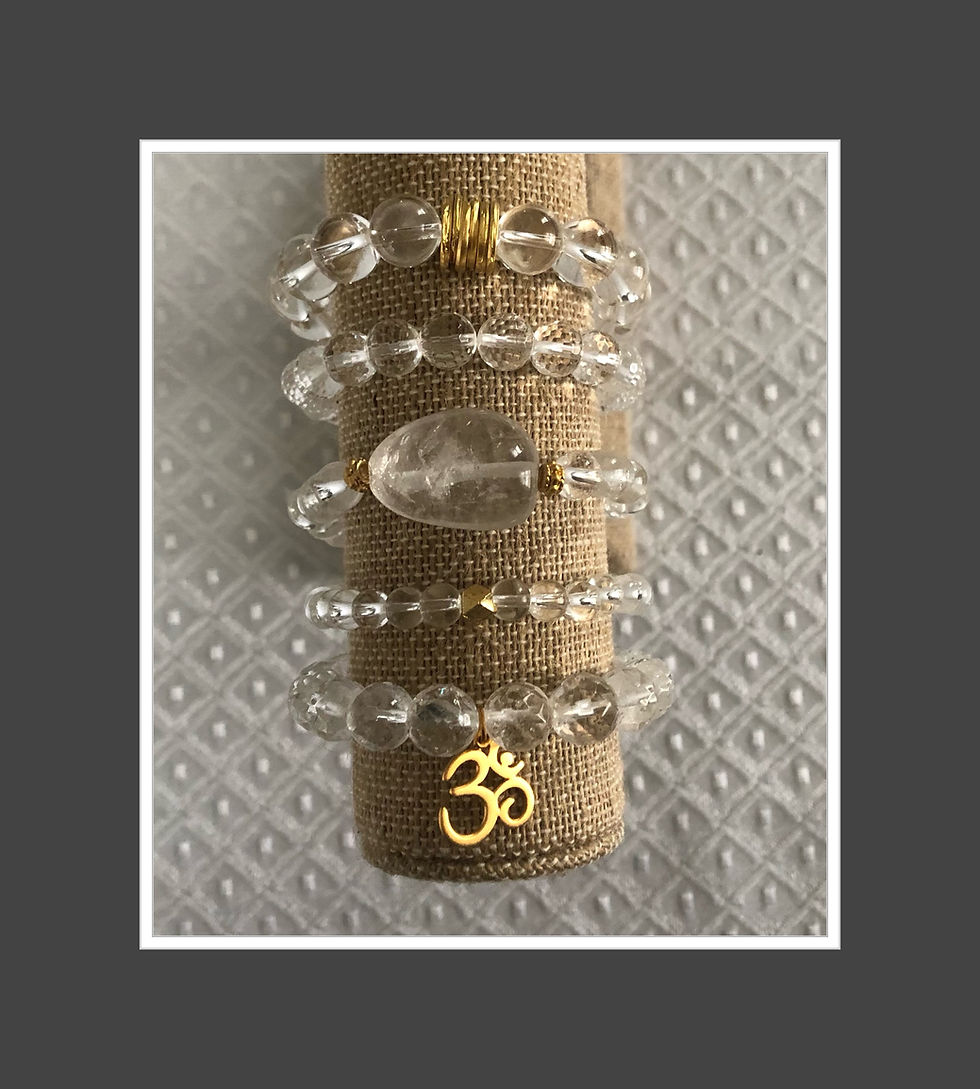 Thumbnail: Clear Quartz Bracelet Stack w/ Ohm Charm
