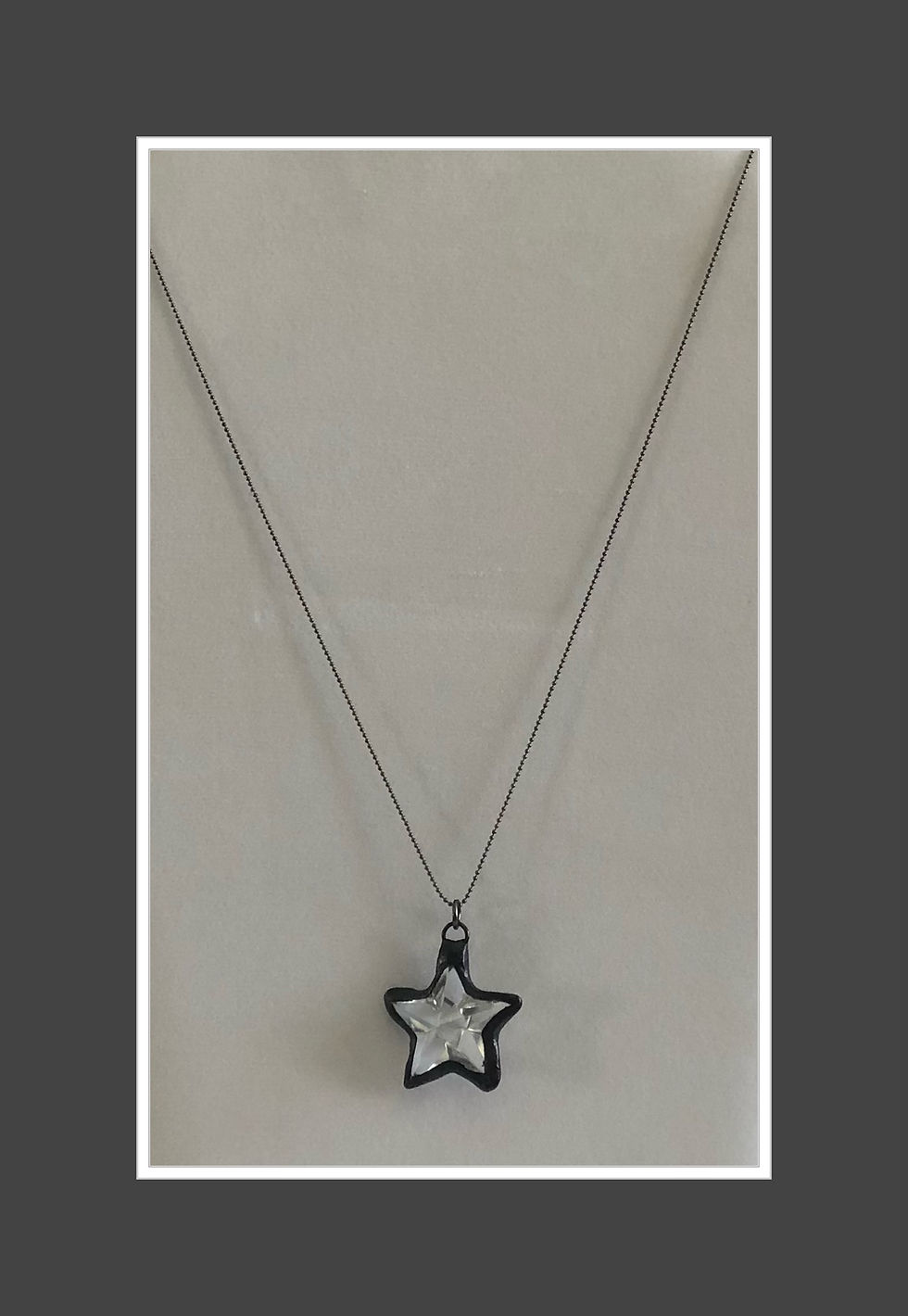 Thumbnail: Black Rhodium Crystal Star Necklace