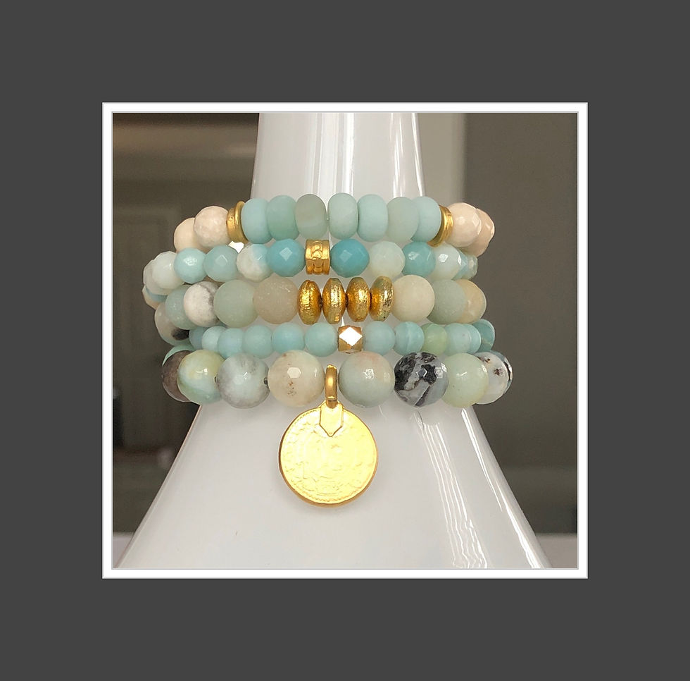 Thumbnail: Amazonite Bracelet Stack w/ Coin Charm