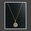 Thumbnail: Gold Plated Smoky Crystal Round Drop Necklace
