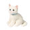 Thumbnail: Front view of small stuffed toy white cat in seated position