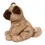 Thumbnail: Left view of light & dark brown pug stuffed toy dog in seated position