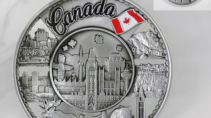Canada Scenic Pewter Plate Magnet