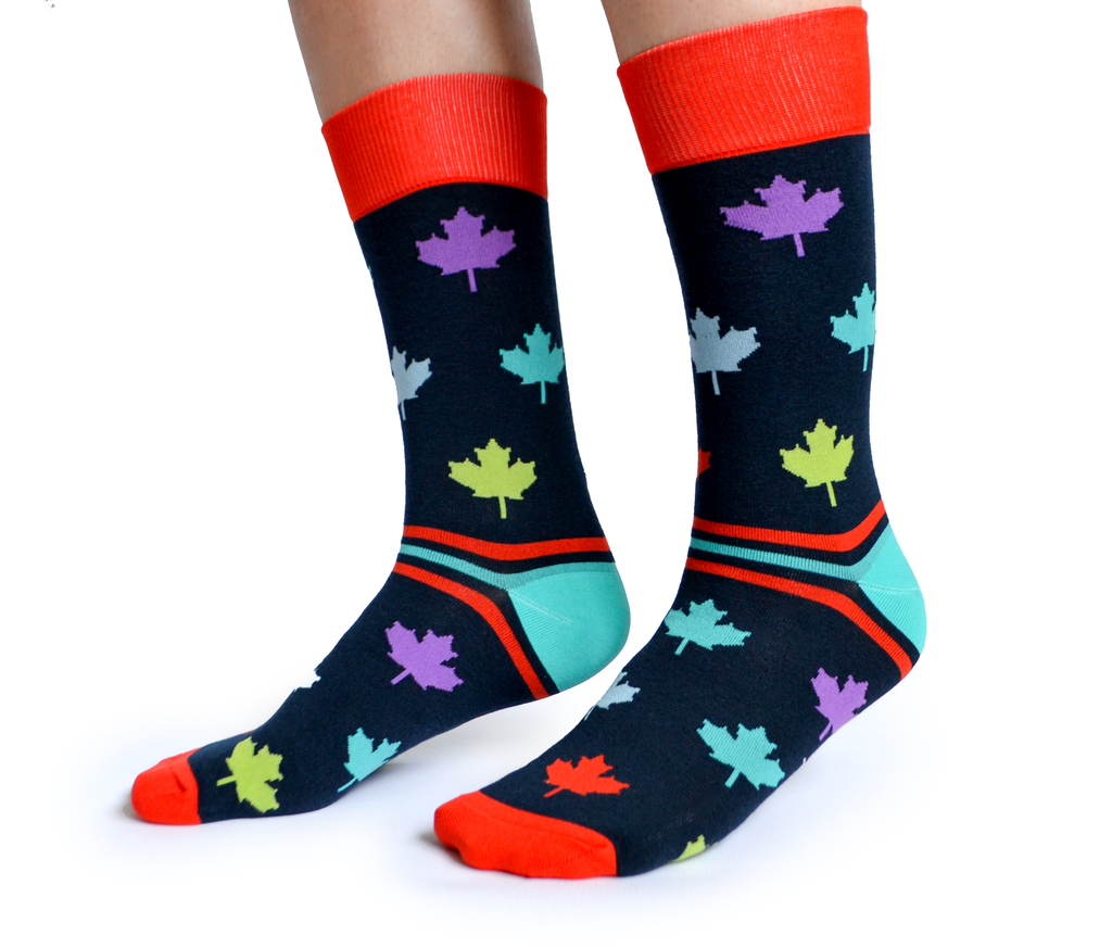 Uptown Socks Canada in Colour Socks side view
