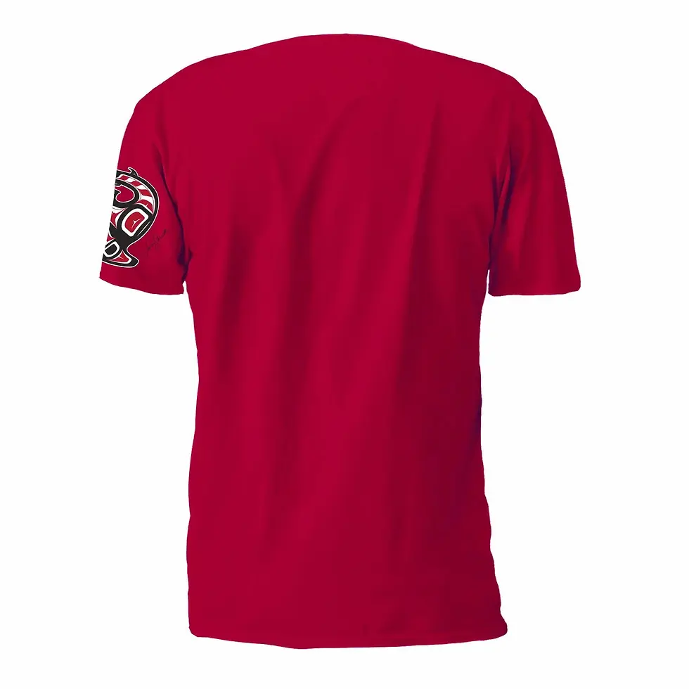 Back of plain red T-shirt