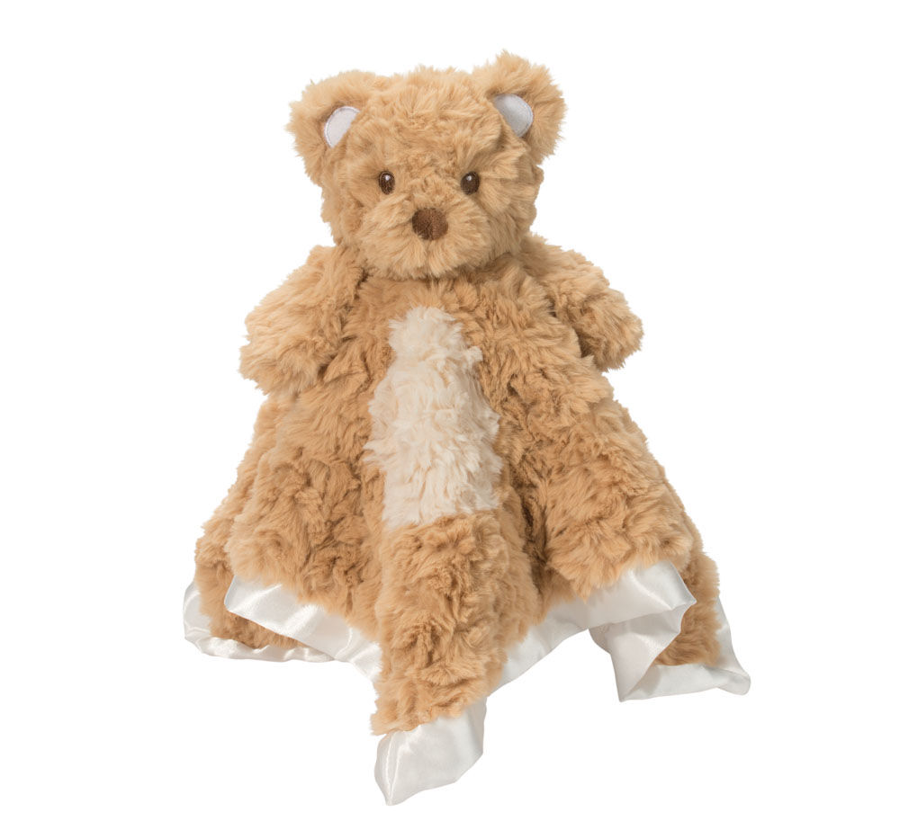 Tate Teddy Bear Snuggler by Douglas baby security blanket at Tickled Pink in Ottawa ByWard Market.