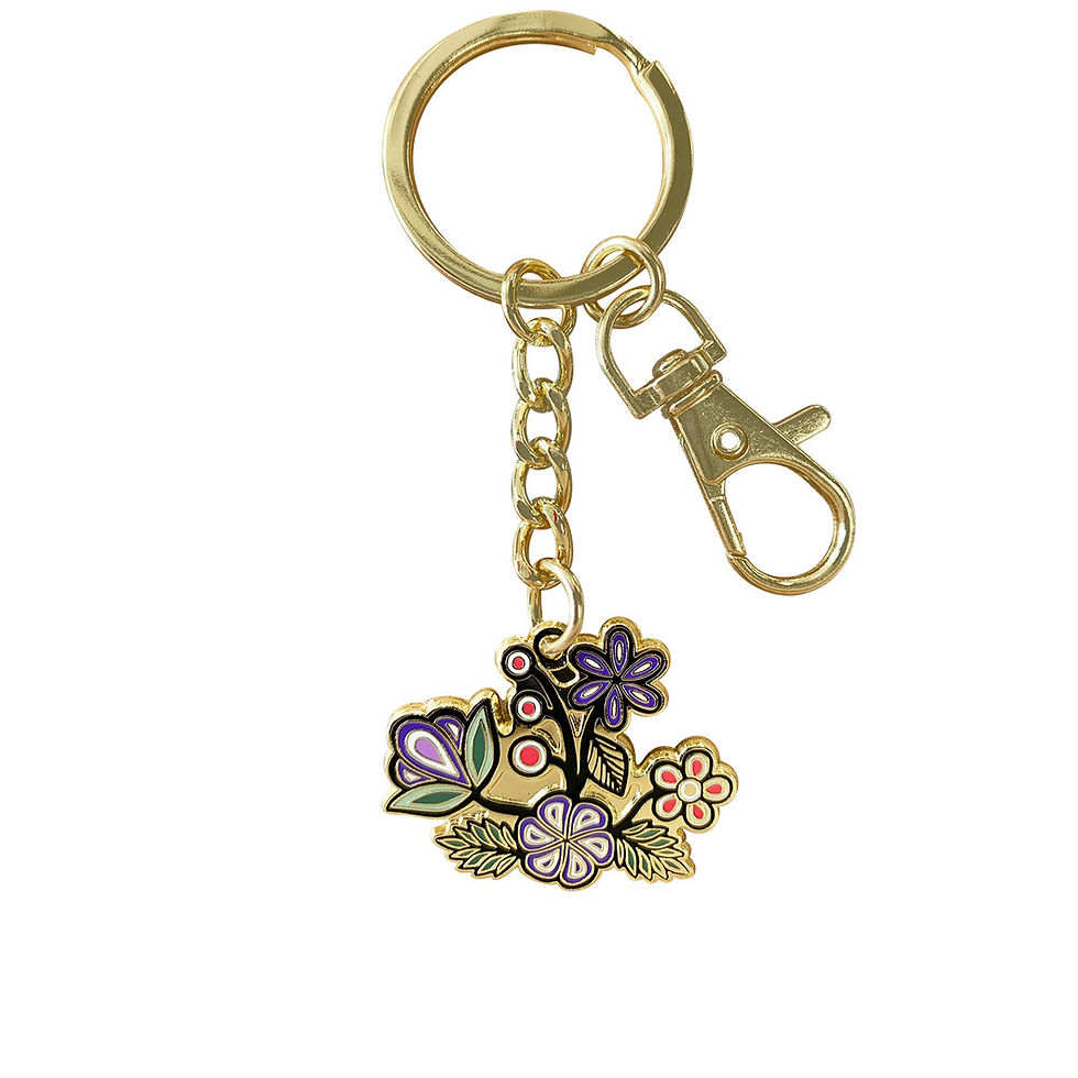 Thumbnail: Ojibway Florals Enamel Keychain by Storm Angeconeb