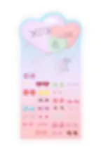 Pink cardboard package of Valentine themed Sticker Earrings set of 30
