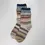 Thumbnail: Navy, tan & red mismatched striped patterned socks