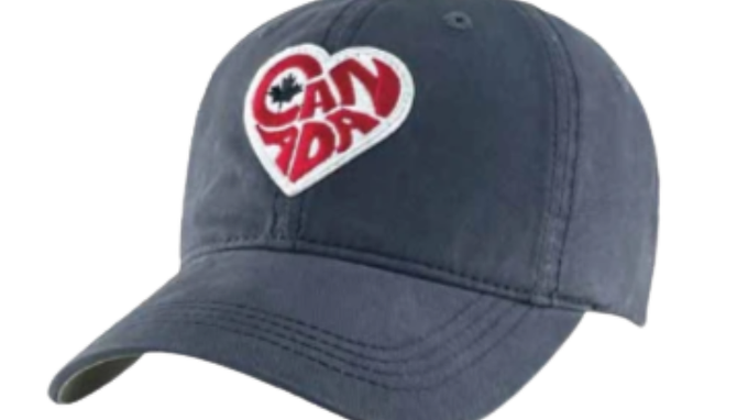 Canada Heart Logo Charcoal Washed Twill Cap