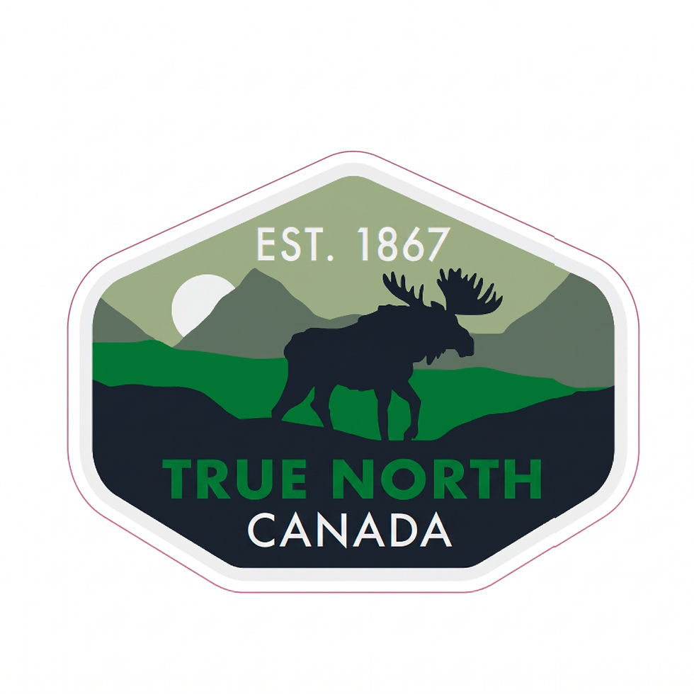 Full Moon Moose Canada vinyl sticker at Quichua World Market.
