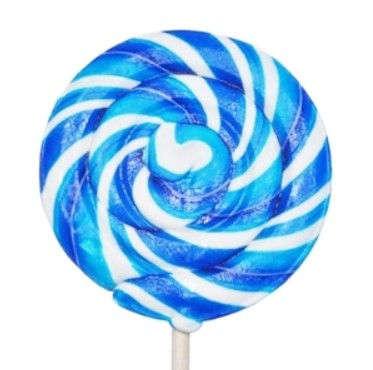 Twisted blue & white round lollipop
