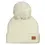 Thumbnail: Plain ivory rib knit toque with large pompom