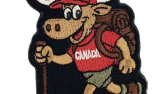 Hiking Moose Embroidered Magnet