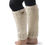 Thumbnail: Model wearing pair of solid white knit wool knee-high leg warmers