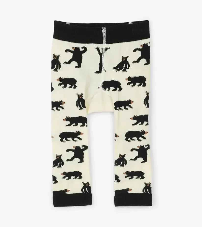Little Blue House Bear Bum baby tights with an all-over dancing bear pattern at Tickled Pink.