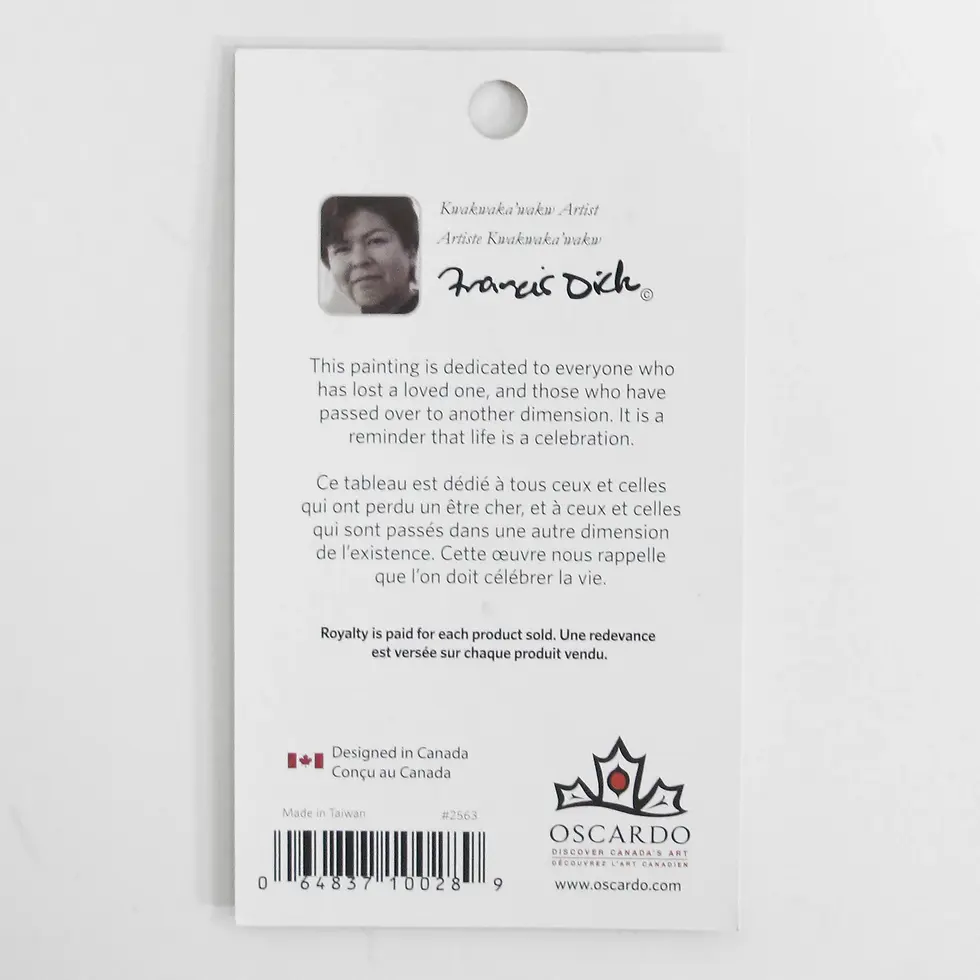 Thumbnail: Back of clear package with Francis Dick's bio details