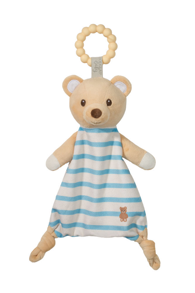Tate Teddy Bear Teether Plush by Douglas baby lovey toy at Tickled Pink in Ottawa ByWard Market.