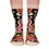 Thumbnail: Front view of black socks with orange, pink & yellow cosmic pattern, text, 'I'd rather be Napping'