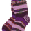 Thumbnail: Knit wool striped socks shades of purple & lilac
