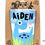 Thumbnail: Colorful kids beaker with blue dinosaur and black text 'Aiden' in brown cardboard packaging with panda logo