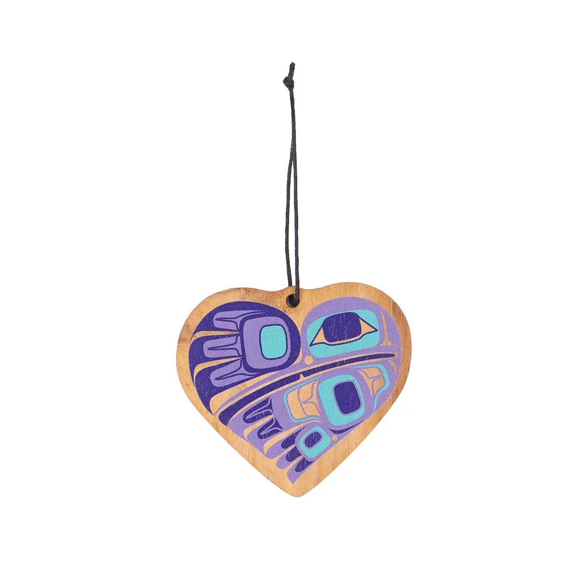 Hummingbird Heart Indigenous Art Wood Ornament by Gordon White featuring Haida art at Quichua.