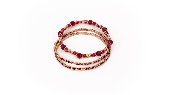 Ruby Red Bracelet - Set of 3