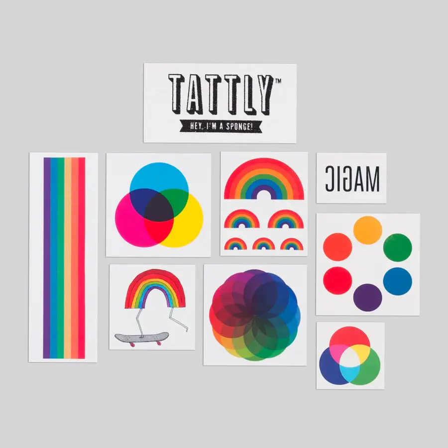 Thumbnail: Set of 8 assorted rainbow tattoo stencil sheets