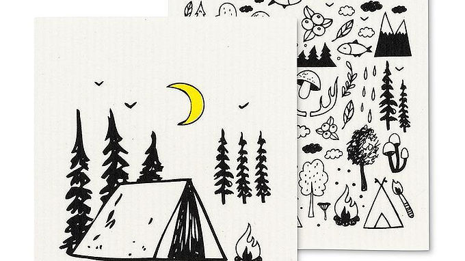 Camping Motif Dishcloths - set of 2