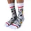 Thumbnail: Front view of pair of gray & white socks with red stripes & print of all things hockey, text, "Hockey Dad"