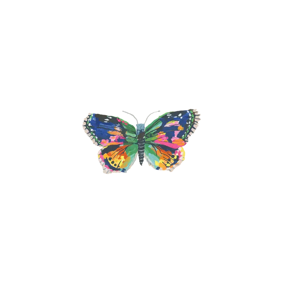 tattoo stencil sheet of very colorful butterfly