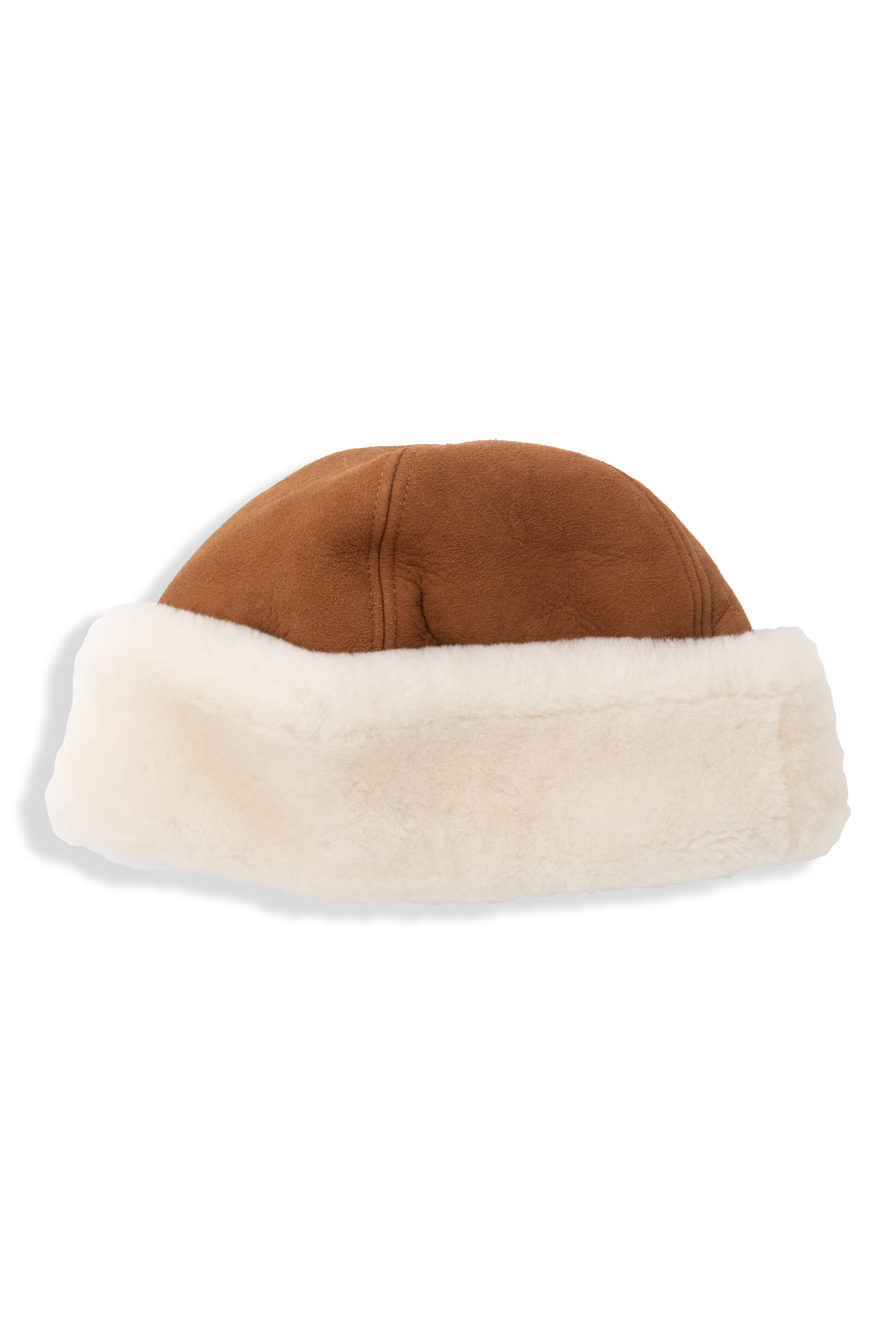 Brume Bolton Shearling Beanie in Tan at Tickled Pink in Ottawa ByWard Market.